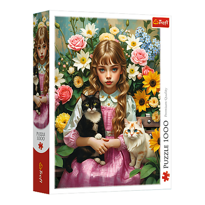 Kislány macskákkal Trefl 1000 darabos kirakó puzzle (TR-10976) - puzzlegarden