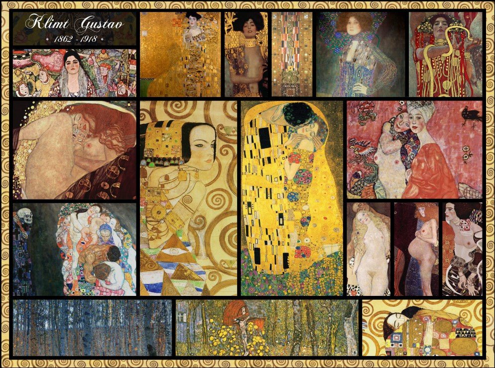 Klimt – Kollázs Grafika 2000 darabos kirakó puzzle (GR-30210) - puzzlegarden