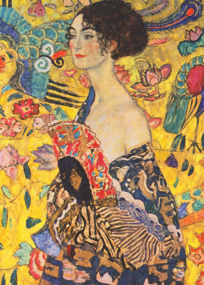 Klimt művészete: A csók, 1907–1908 – Hölgy legyezővel, 1917–1918 – 2×500 Grafika 500 darabos kirakó puzzle (GR-33775) - puzzlegarden