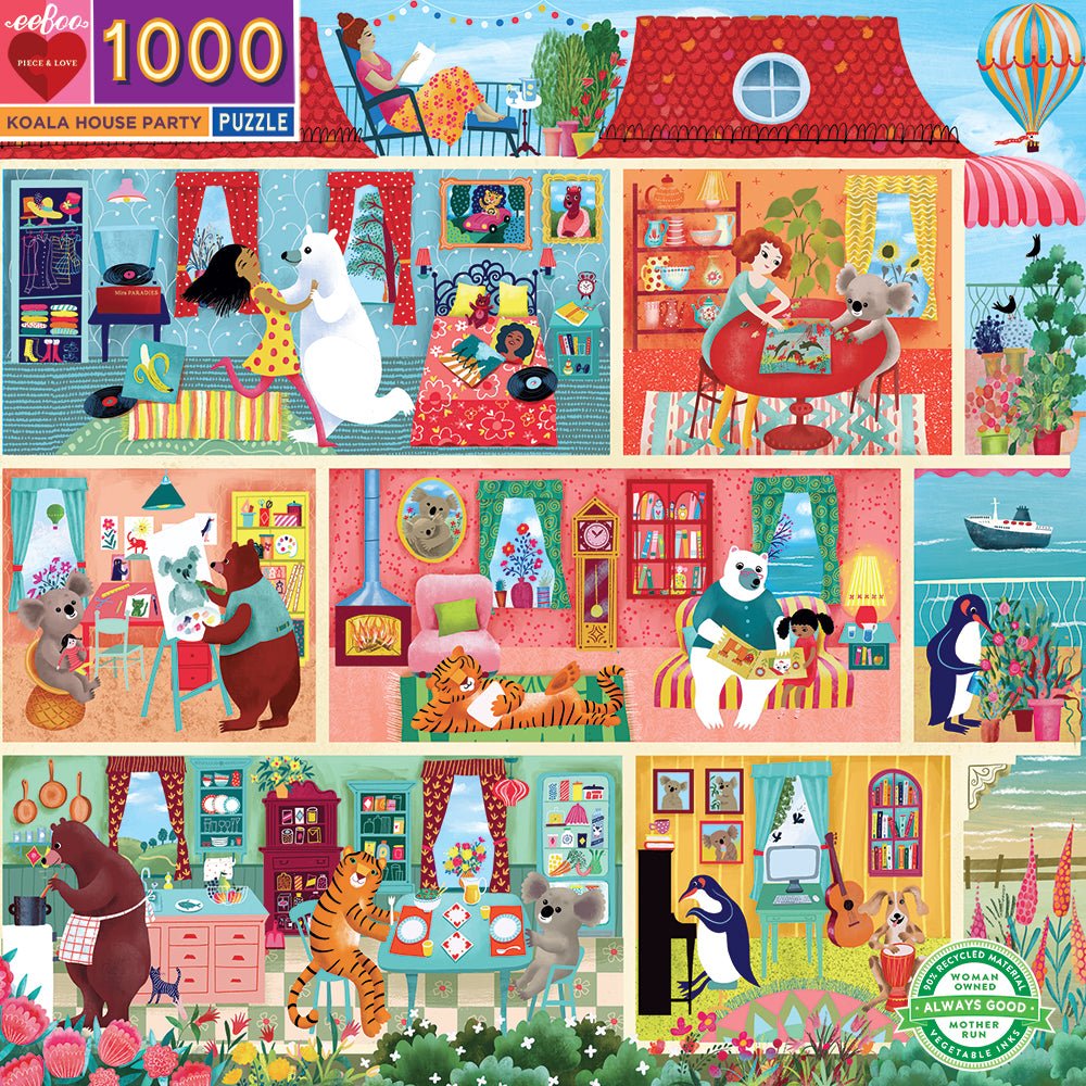 Koala házibuli Eeboo 1000 darabos kirakó puzzle (EB-EPZTKOP) - puzzlegarden