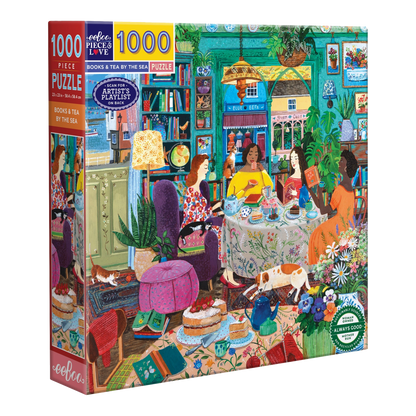 Könyvek és tea a tengerparton Eeboo 1000 darabos kirakó puzzle (EB-EPZT935) - puzzlegarden