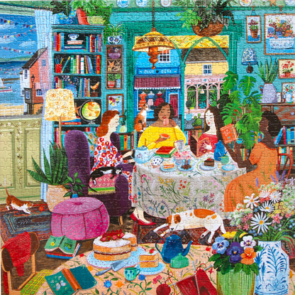 Könyvek és tea a tengerparton Eeboo 1000 darabos kirakó puzzle (EB-EPZT935) - puzzlegarden