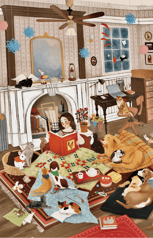 Könyvklub egy havas napon Reverie 1000 darabos kirakó puzzle (RE-SDBC1000NS) - puzzlegarden