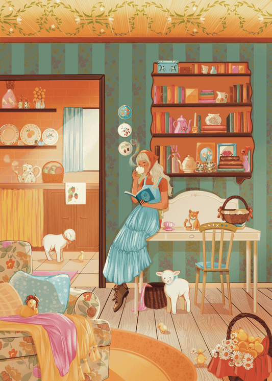 Könyvtár a házikóban Reverie 1000 darabos kirakó puzzle (RE-CL1000LC) - puzzlegarden