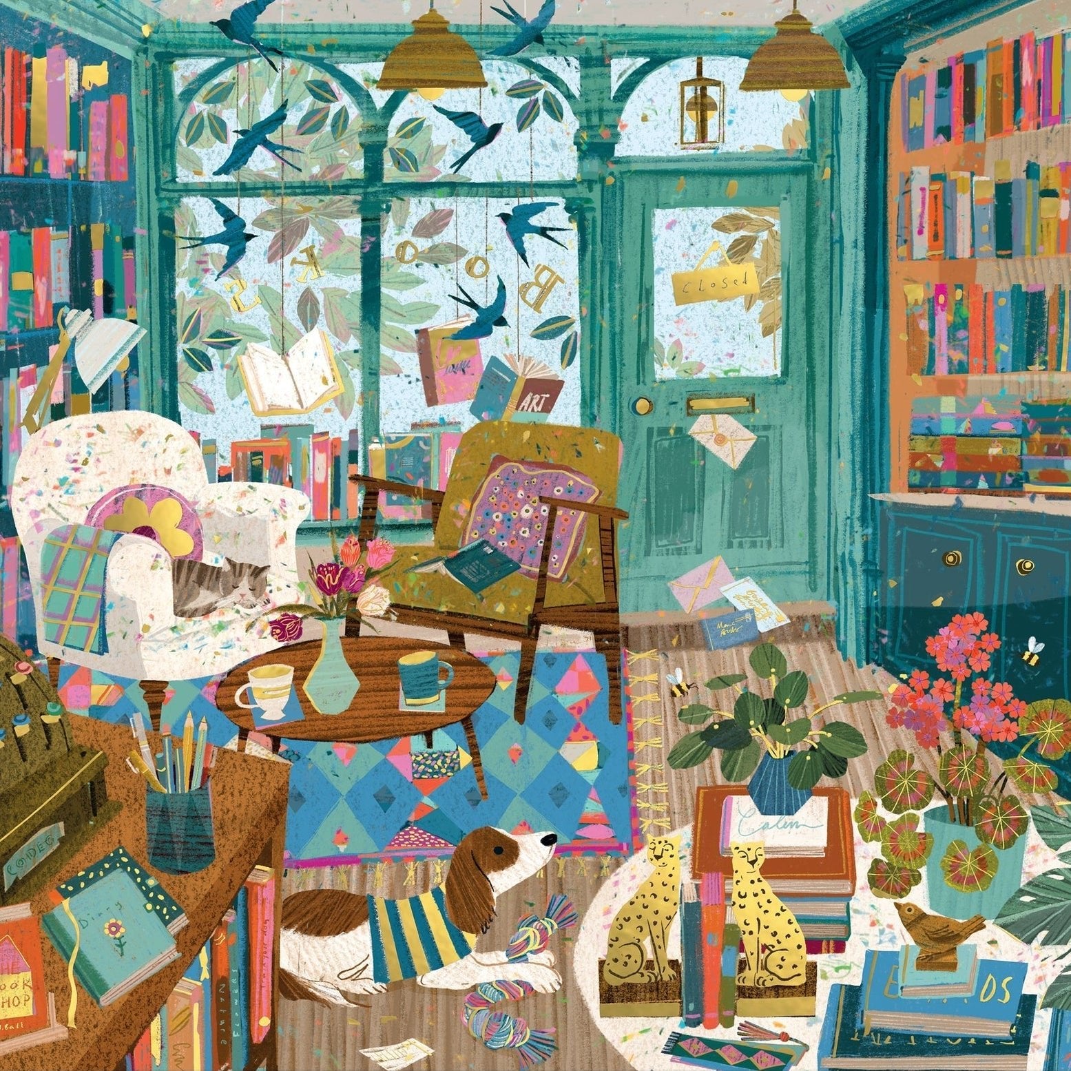 Könyvesbolt - délután - aranyfóliás Galison 500 darabos kirakó puzzle (GA-9780735386808) - puzzlegarden