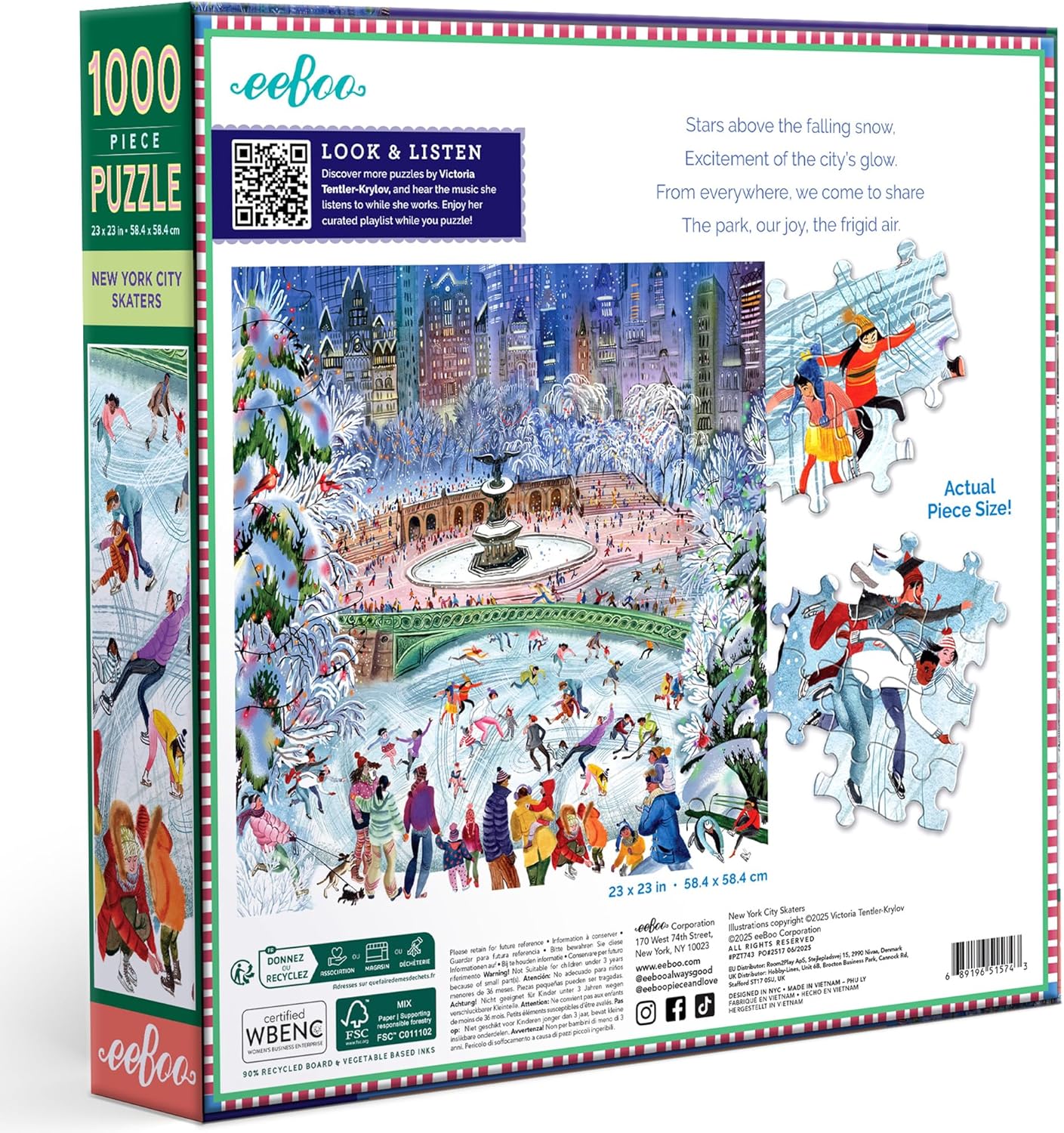 Korcsolyázók New Yorkban Eeboo 1000 darabos kirakó puzzle (EB-PZT743) - puzzlegarden