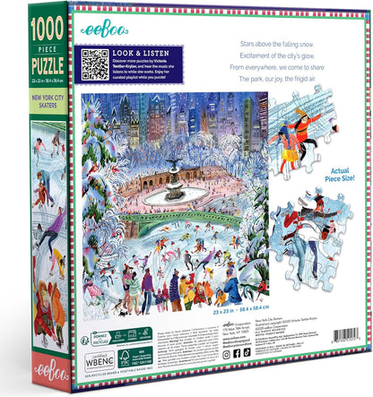 Korcsolyázók New Yorkban Eeboo 1000 darabos kirakó puzzle (EB-PZT743) - puzzlegarden