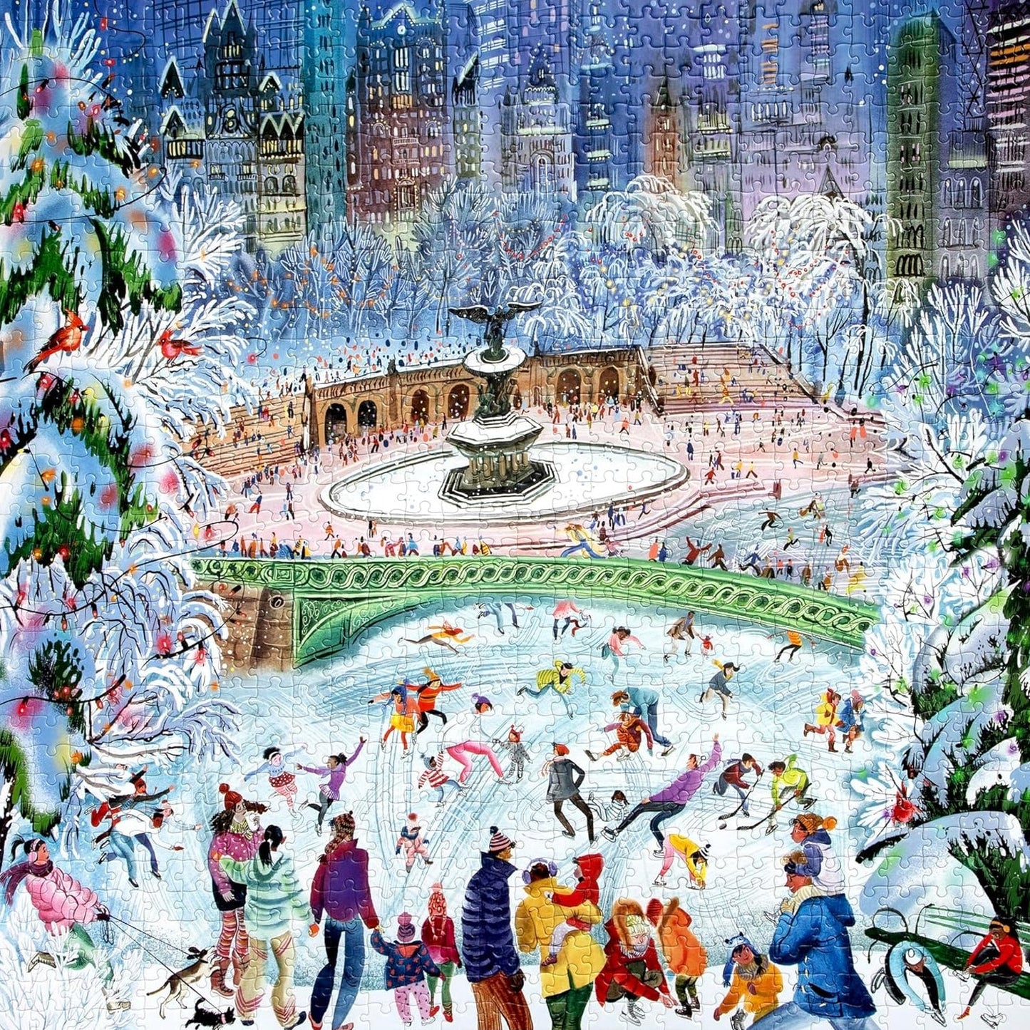 Korcsolyázók New Yorkban Eeboo 1000 darabos kirakó puzzle (EB-PZT743) - puzzlegarden