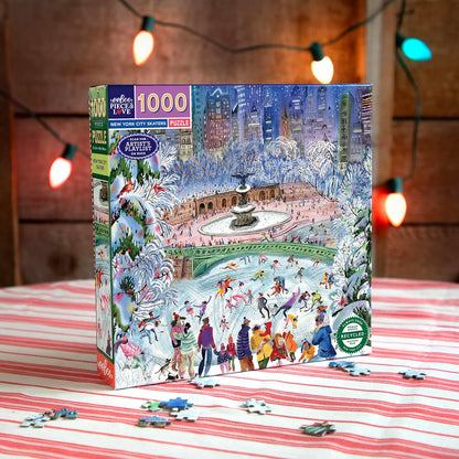 Korcsolyázók New Yorkban Eeboo 1000 darabos kirakó puzzle (EB-PZT743) - puzzlegarden