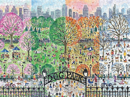 Kutyapark a négy évszakban Galison 1000 darabos kirakó puzzle (GA - 9780735373099 9780735373099) - puzzlegarden