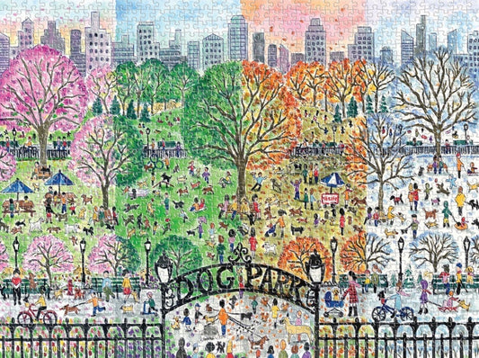 Kutyapark a négy évszakban Galison 1000 darabos kirakó puzzle (GA - 9780735373099 9780735373099) - puzzlegarden