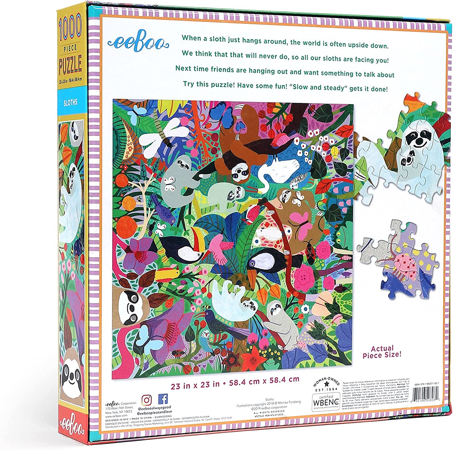 Lajhárok Eeboo 1000 darabos kirakó puzzle (EB-PZTSLO 689196508080) - puzzlegarden