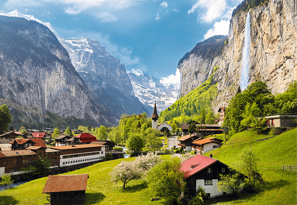 Lauterbrunnen, Svájc Trefl 3000 darabos kirakó puzzle (TR-33076) - puzzlegarden