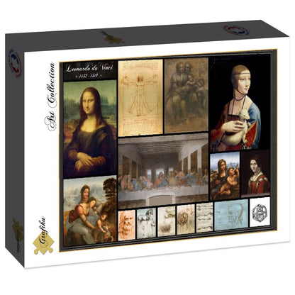 Leonardo da Vinci – Kollázs Grafika 2000 darabos kirakó puzzle (GR-30223) - puzzlegarden