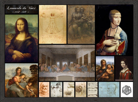 Leonardo da Vinci – Kollázs Grafika 2000 darabos kirakó puzzle (GR-30223) - puzzlegarden