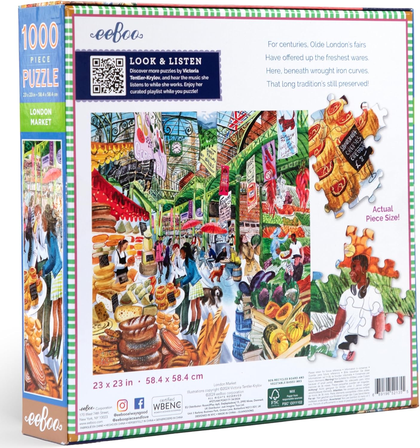 Londoni Piac Eeboo 1000 darabos kirakó puzzle (EB - PZTLNM 689196521355) - puzzlegarden