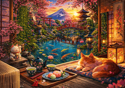 Macska a szakurakertben Trefl 1000 darabos kirakó puzzle (TR-10348) - puzzlegarden