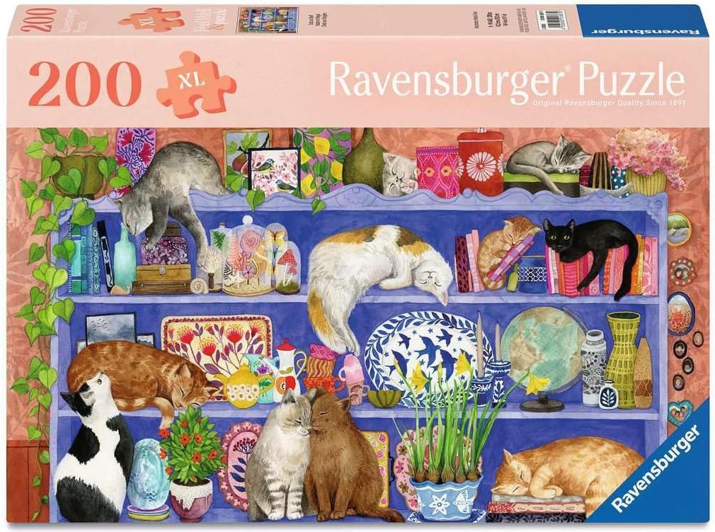 Macskák a polcon Ravensburger 200 darabos kirakó puzzle (RA-12001367) - puzzlegarden