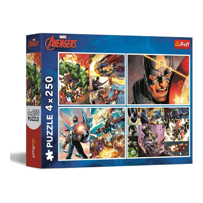 Marvel Hősök - 4x250 Trefl 250 darabos kirakó puzzle (TR-13309) - puzzlegarden