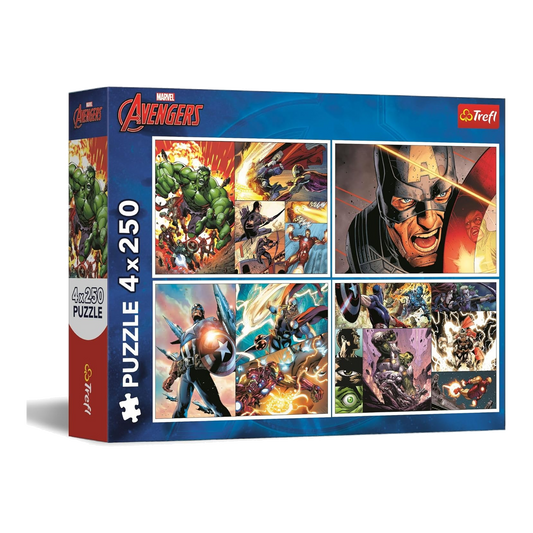 Marvel Hősök - 4x250 Trefl 250 darabos kirakó puzzle (TR-13309) - puzzlegarden