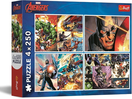 Marvel Hősök - 4x250 Trefl 250 darabos kirakó puzzle (TR - 13309) - puzzlegarden