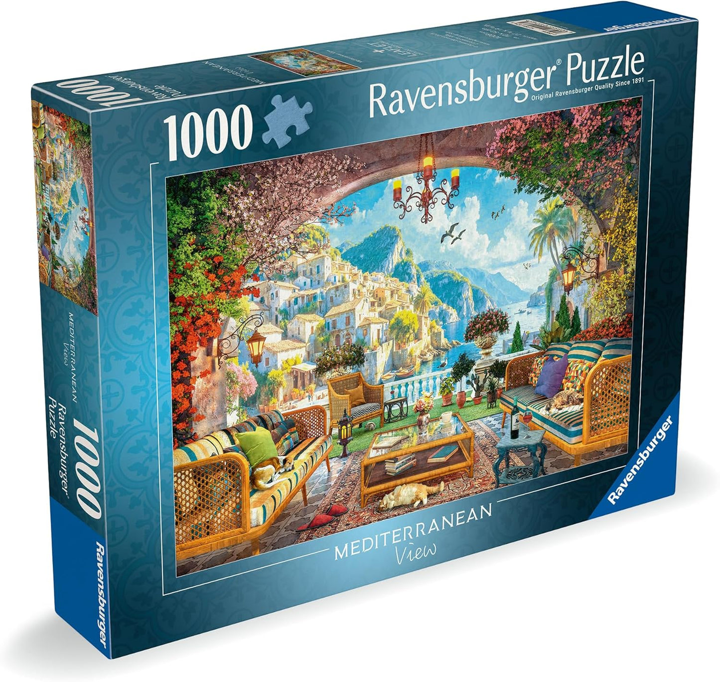 Mediterrán terasz kilátással Ravensburger 1000 darabos kirakó puzzle (RA-12001576) - puzzlegarden