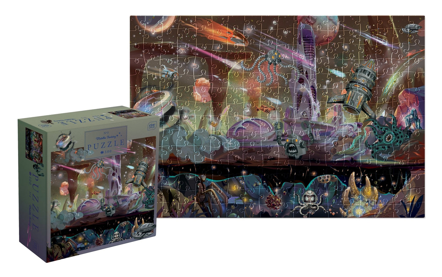 Metálfényű fantázia – Űrküldetés Interdruk 500 darabos kirakó puzzle (ID-PUZ500MFSQ) - puzzlegarden