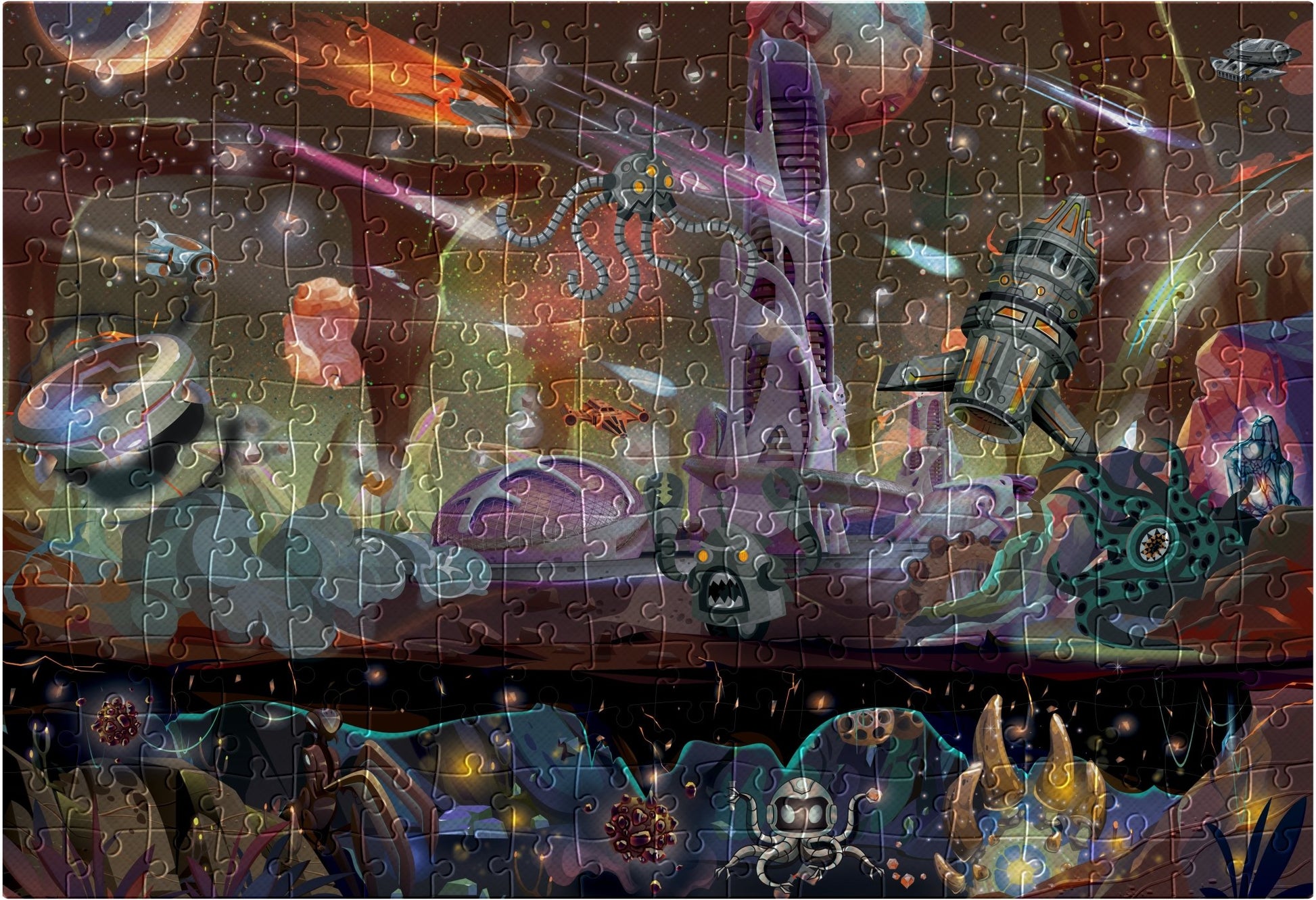 Metálfényű fantázia – Űrküldetés Interdruk 500 darabos kirakó puzzle (ID-PUZ500MFSQ) - puzzlegarden