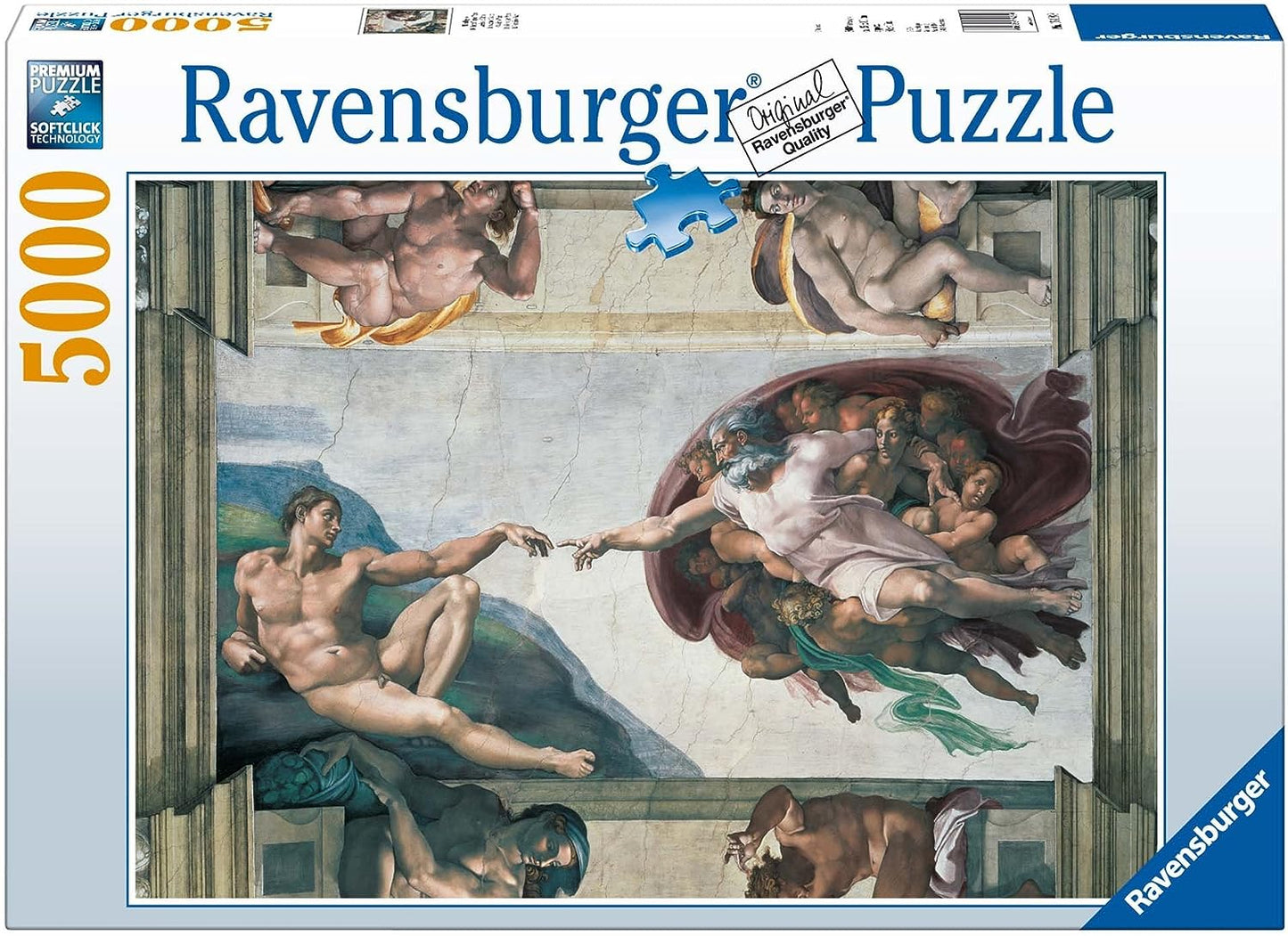 Michelangelo - Ádám Teremtése Ravensburger 5000 darabos kirakó puzzle (RA-17408 4005556174089) - puzzlegarden