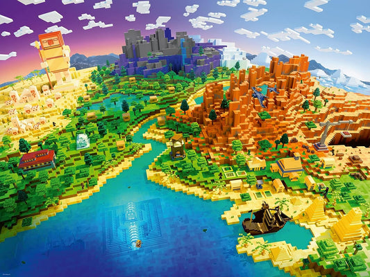 Minecraft Világok Ravensburger 1500 darabos kirakó puzzle (RA-17189 4005556171897) - puzzlegarden