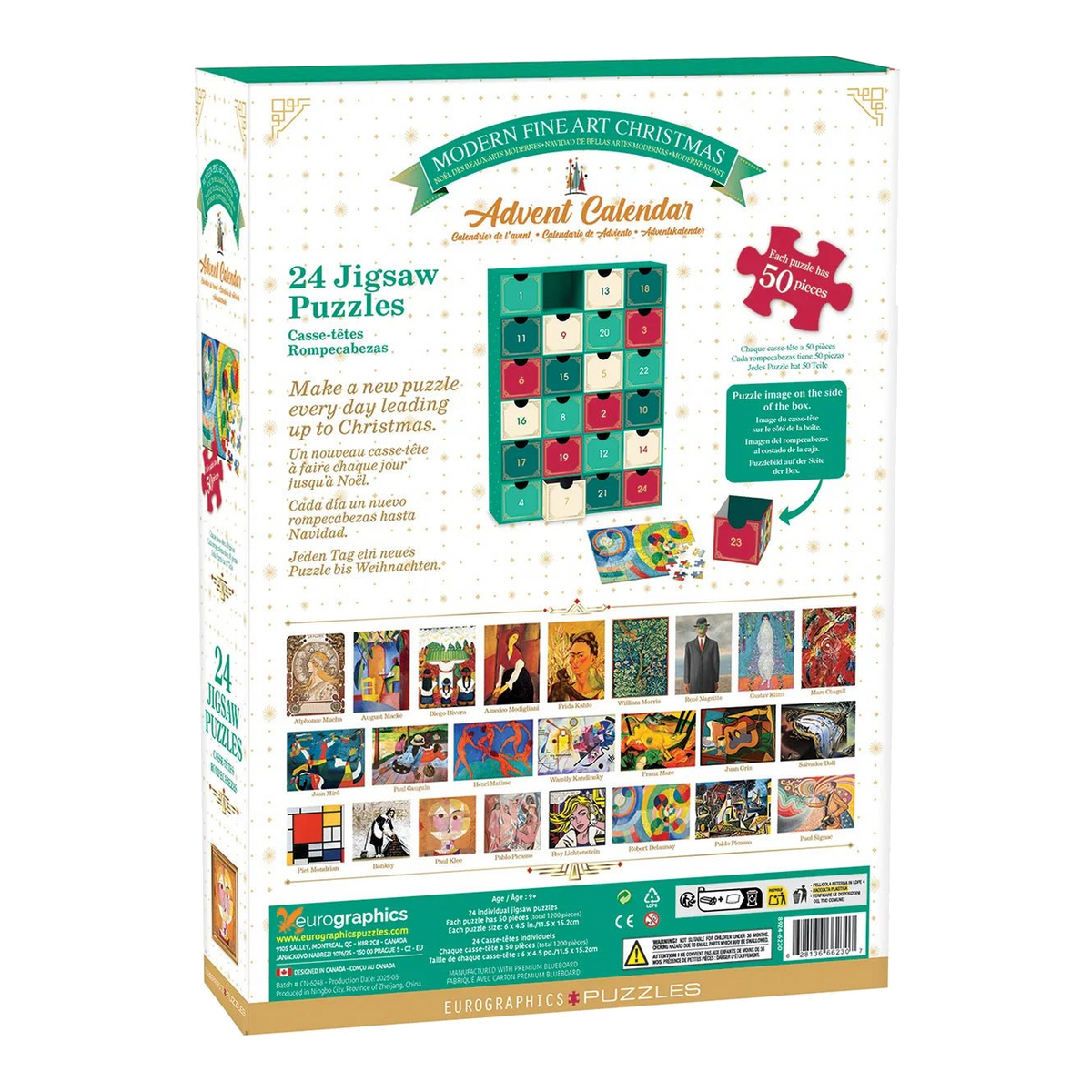 Modern művészet – puzzle adventi naptár Eurographics 24x50 darabos kirakó puzzle (EUR-8924-6230) - puzzlegarden
