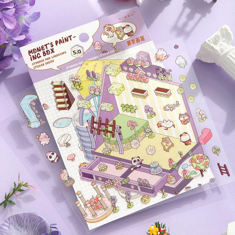 Monet festőládája - matricajelenet Simno 1 darabos kirakó puzzle (SN-6941776320791) - puzzlegarden