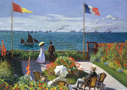 Monet művészete: A Sainte - Adresse - i terasz, 1867 – Pipacsmező, 1873 – 2×500 Grafika 500 darabos kirakó puzzle (GR-33666) - puzzlegarden