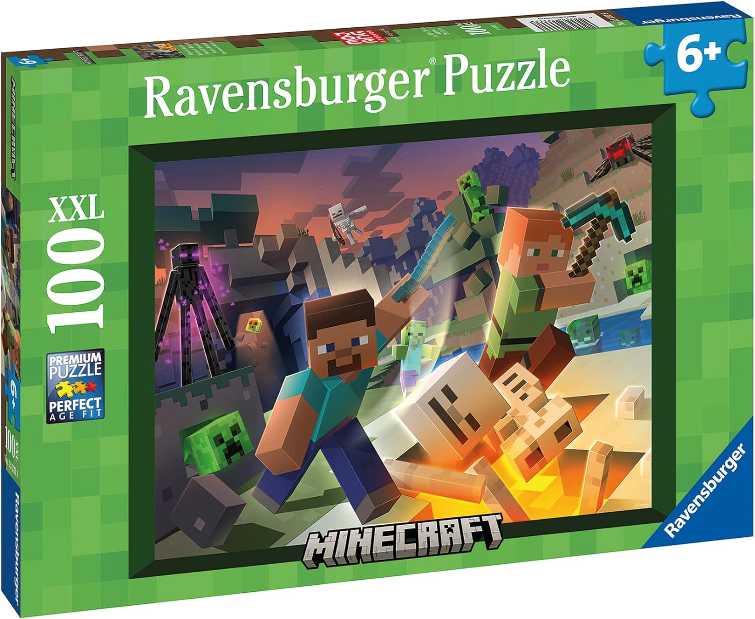 Monster Minecraft Ravensburger 100 darabos kirakó puzzle (RA-13333 4005556133338) - puzzlegarden