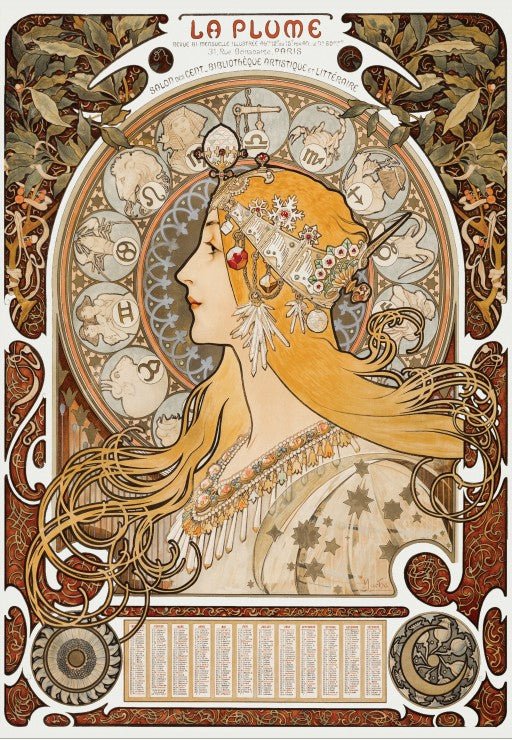 Mucha – La Plume, 1896–97 Grafika 1000 darabos kirakó puzzle (GR-33428) - puzzlegarden