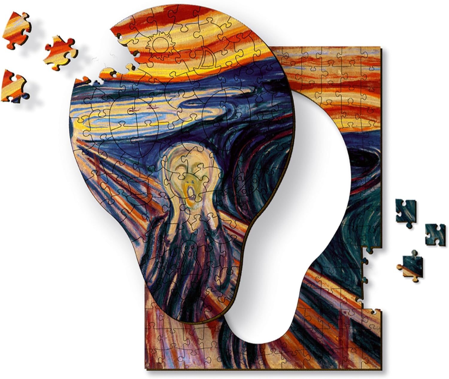 Munch - A sikoly - FA kirakó Trefl Wood Craft 200 darabos kirakó puzzle (TR - 20252) - puzzlegarden