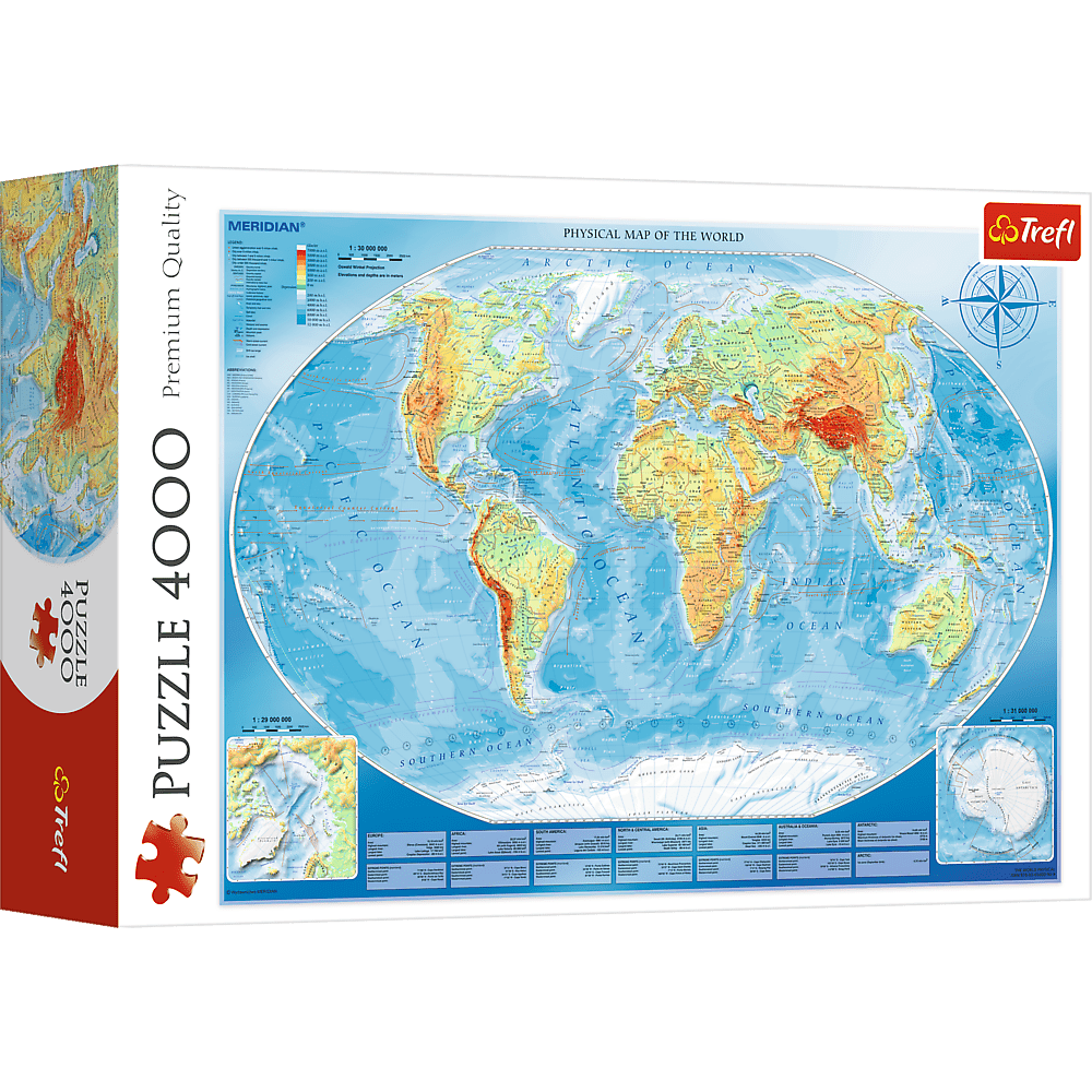 Nagy Földrajzi Világtérkép Trefl 4000 darabos kirakó puzzle (TR - 45007 5900511450071) - puzzlegarden