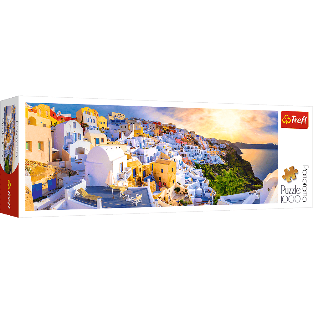 Naplemente Santorini - n, Görögország - panoráma Trefl 1000 darabos kirakó puzzle (TR - 29054 5900511290547) - puzzlegarden