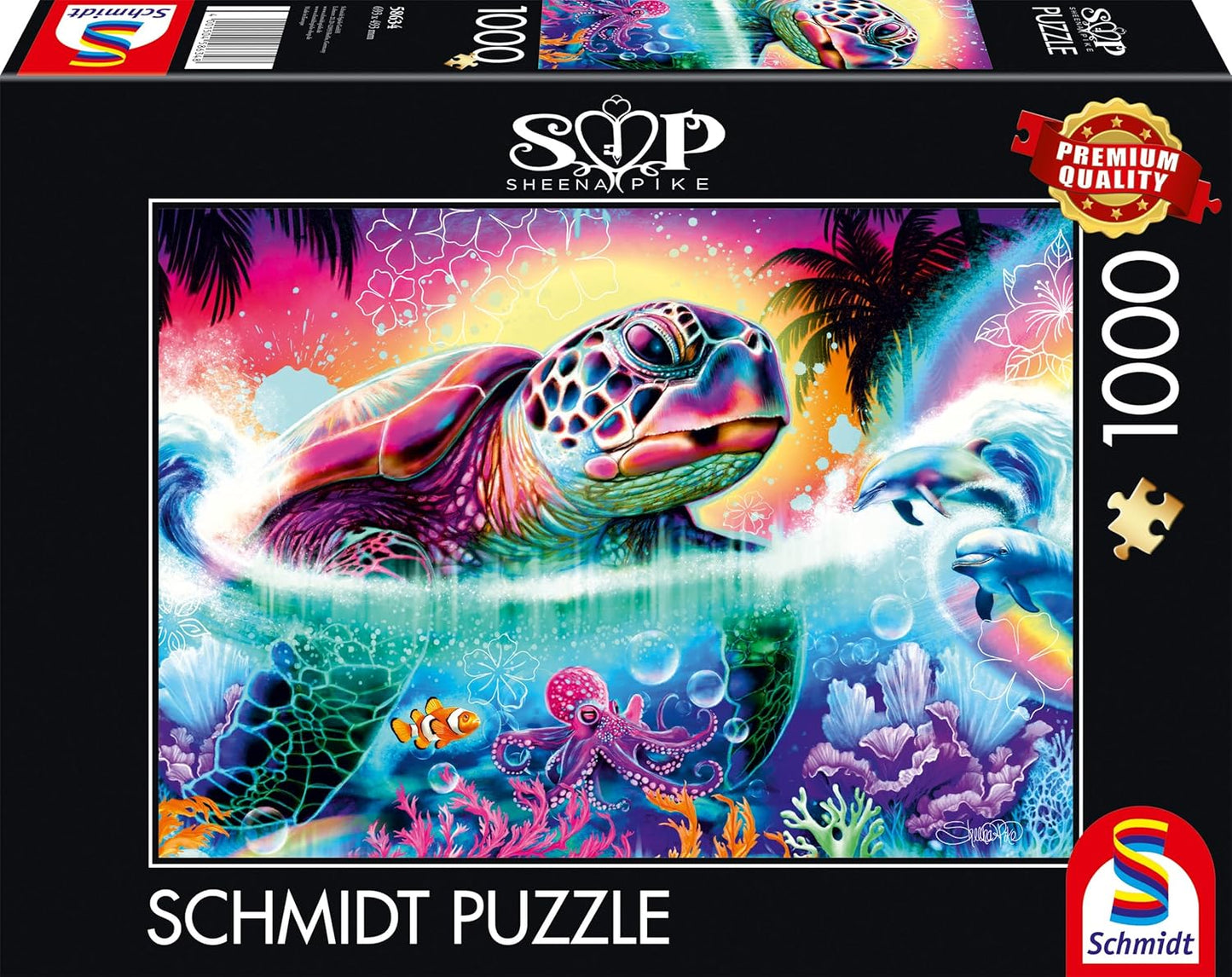 Neon teknős Schmidt Spiele 1000 darabos kirakó puzzle (SCH - 58634) - puzzlegarden