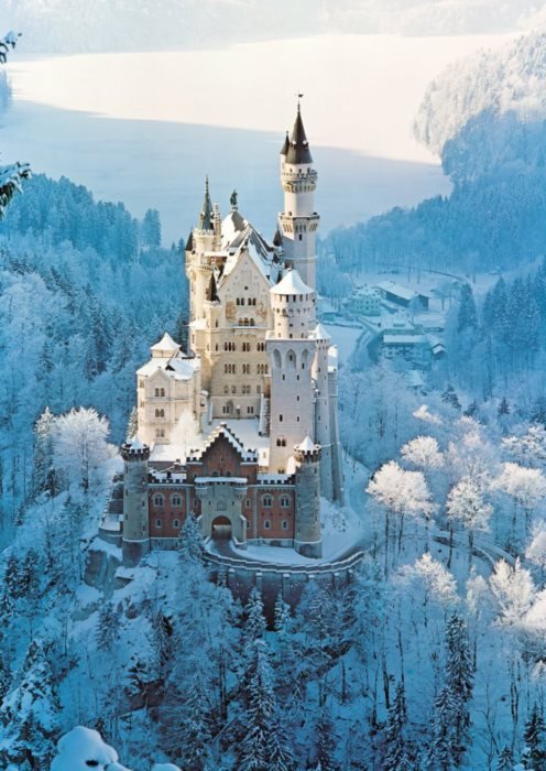 Neuschwanstein télen Ravensburger 1500 darabos kirakó puzzle (RA-16219 4005556162192) - puzzlegarden