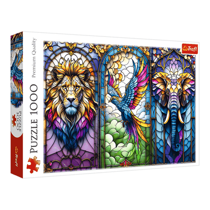 Ólomüveg állatok Trefl 1000 darabos kirakó puzzle (TR-10957) - puzzlegarden