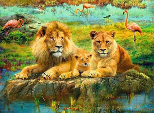 Oroszlánok a szavannán Ravensburger 500 darabos kirakó puzzle (RA - 16584) - puzzlegarden