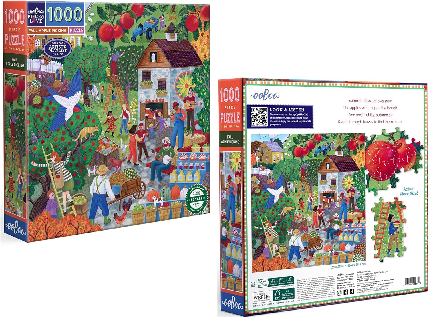 Őszi almaszüret Eeboo 1000 darabos kirakó puzzle (EB-PZT382) - puzzlegarden