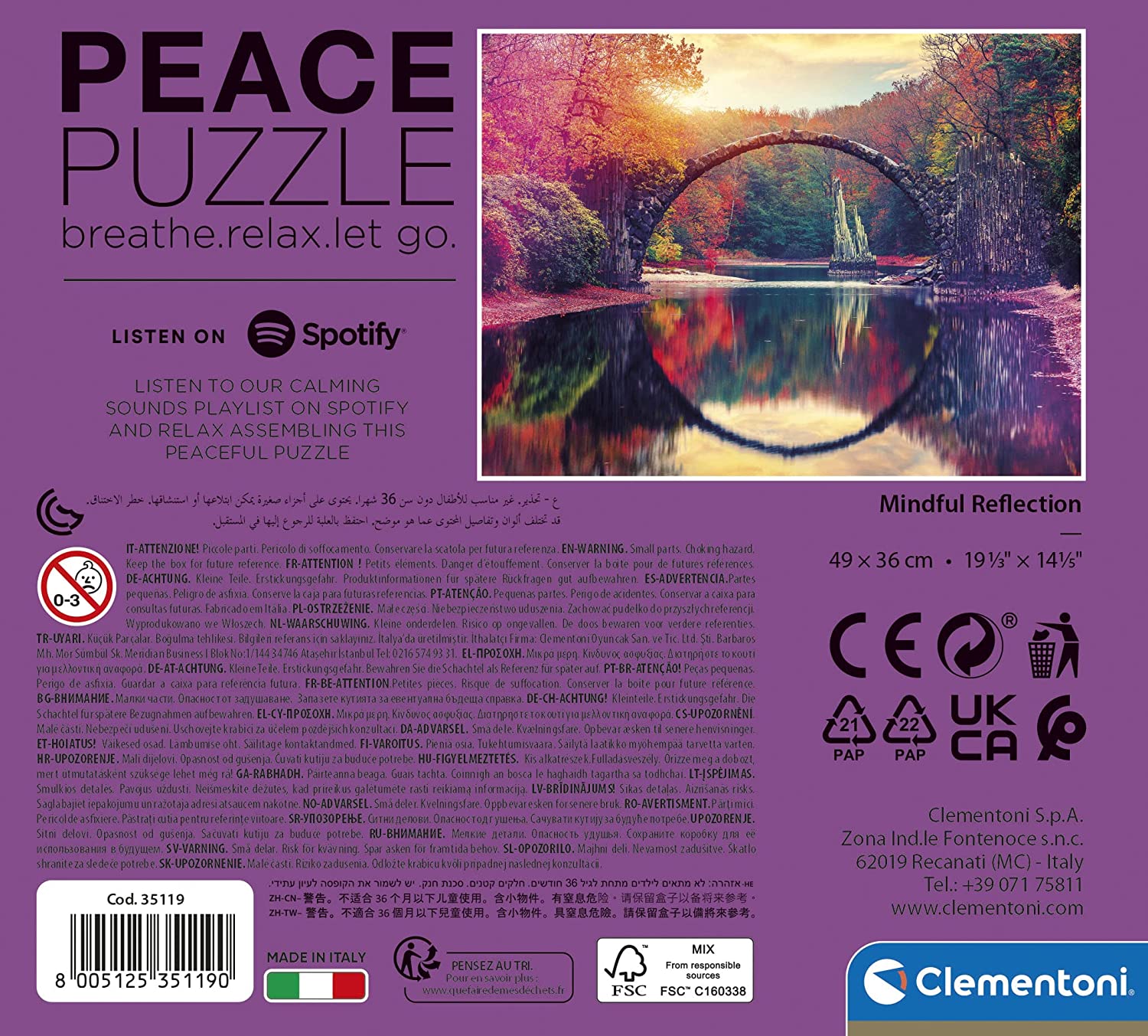 Peace Puzzle - Békés Nyugalom Clementoni 500 darabos kirakó puzzle (CL-35119 8005125351190) - puzzlegarden