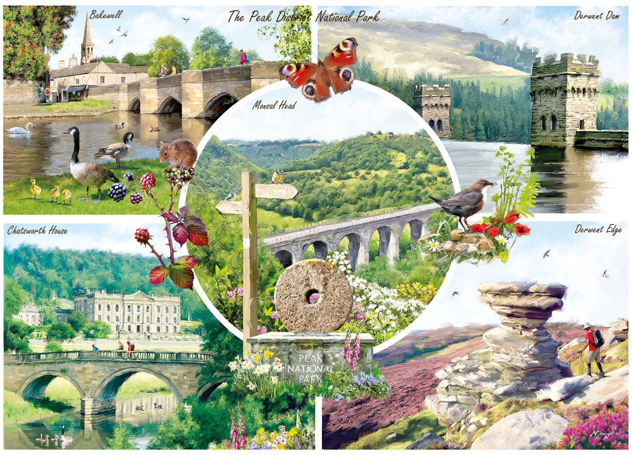 Peak District nemzeti park Gibsons 1000 darabos kirakó puzzle (G-G6464) - puzzlegarden