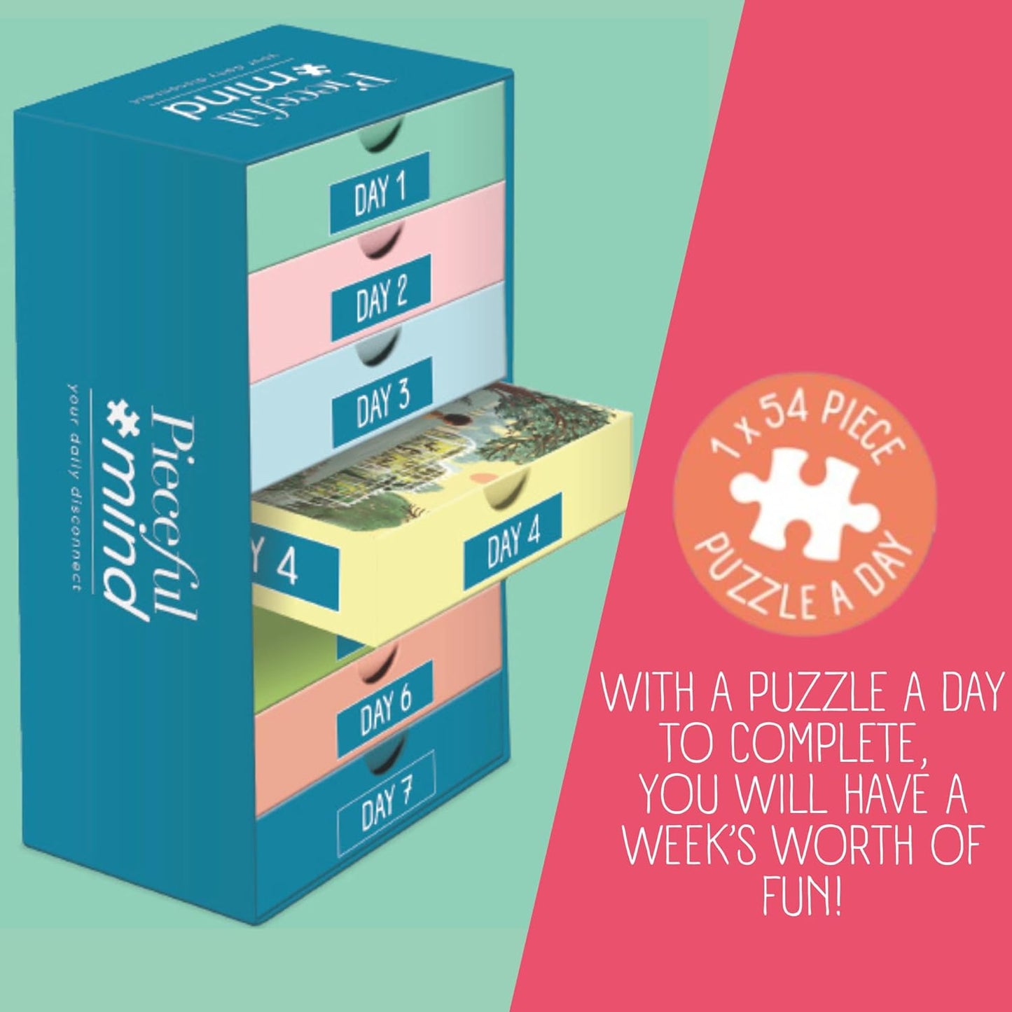 Pieceful mind – Szánj időt magadra – 6x54 Jumbo 54 darabos kirakó puzzle (JU - 1110100682) - puzzlegarden