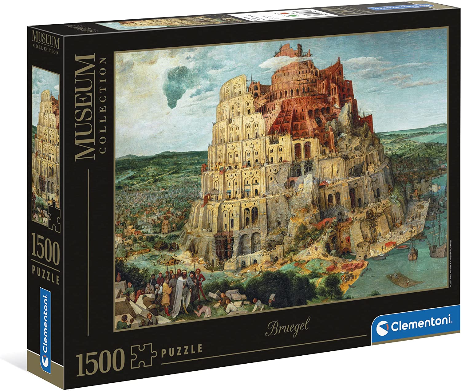 Pieter Bruegel - Bábel Tornya Clementoni 1500 darabos kirakó puzzle (CL-31691 8005125316915) - puzzlegarden