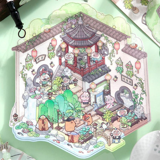 Pihenőkert - matricajelenet Simno 1 darabos kirakó puzzle (SN-6941776321101) - puzzlegarden