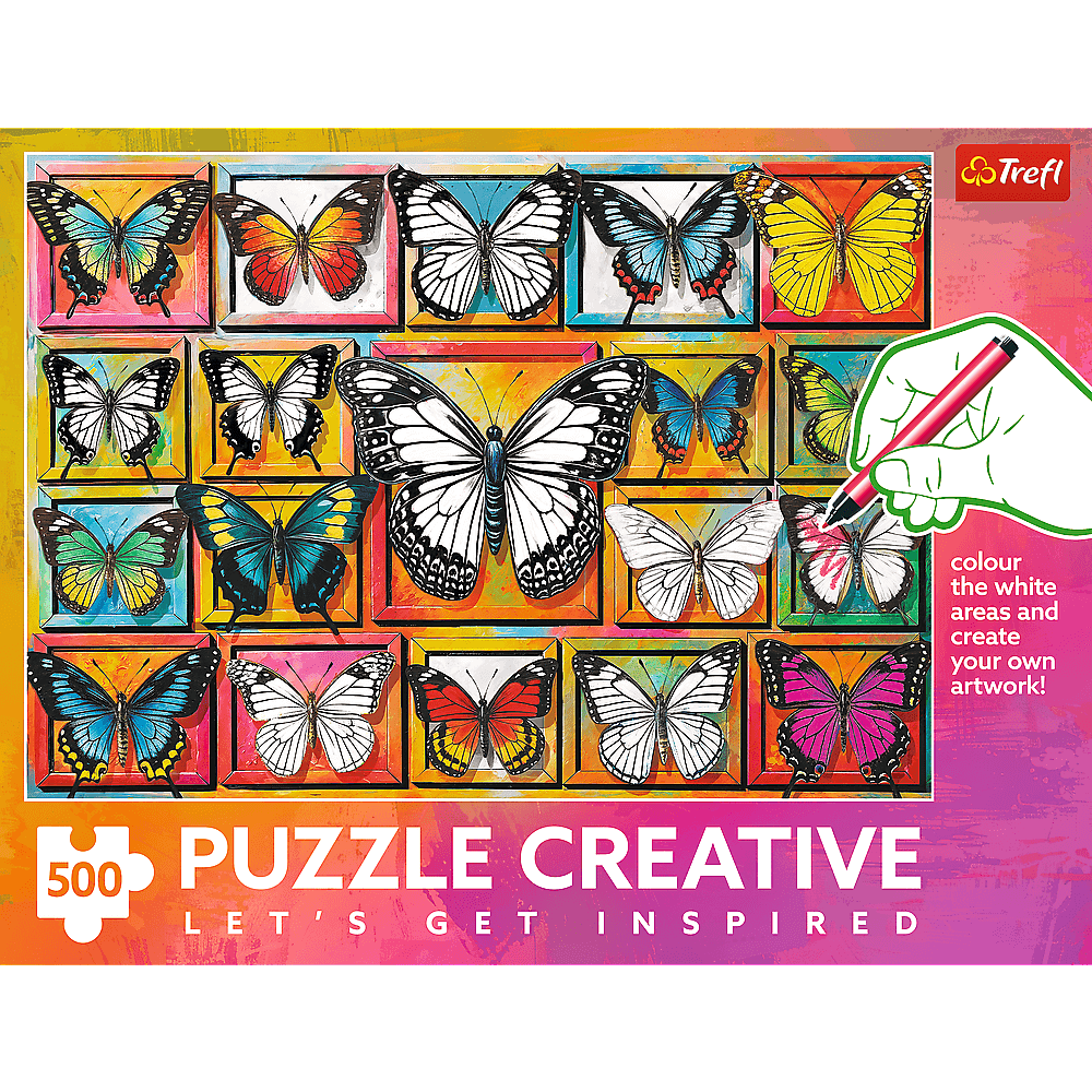 Pillangókollekció - színező kirakó Trefl 500 darabos kirakó puzzle (TR-37561) - puzzlegarden