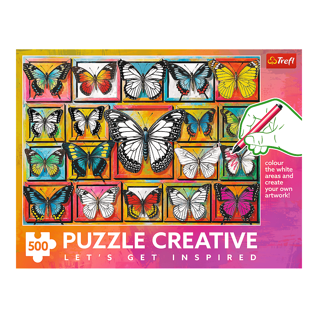 Pillangókollekció - színező kirakó Trefl 500 darabos kirakó puzzle (TR-37561) - puzzlegarden
